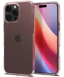Spigen Crystal Flex Apple iPhone 16 Pro Max Hoesje Back Cover Transparant Roze afbeelding