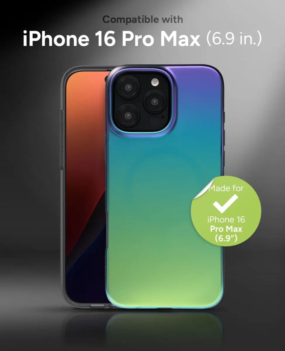 ZAGG Milan Snap iPhone 16 Pro Max Hoesje MagSafe Back Cover Groen Paars afbeelding 3