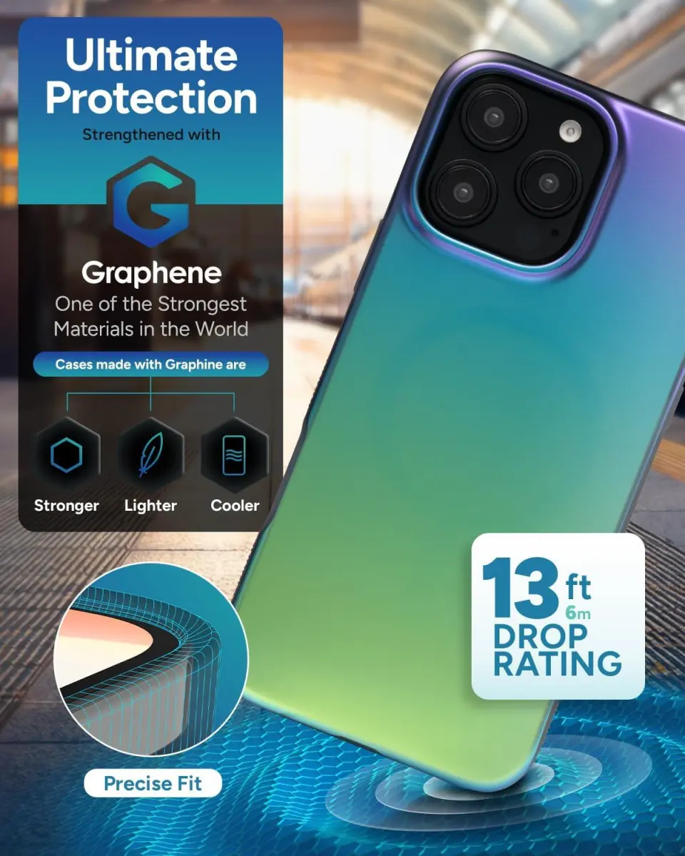 ZAGG Milan Snap iPhone 16 Pro Max Hoesje MagSafe Back Cover Groen Paars afbeelding 5