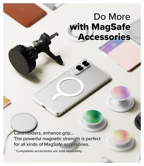Ringke Fusion Magnetic Samsung Galaxy S25 Edge Hoesje MagSafe Transparant afbeelding 4