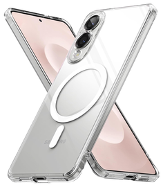 Ringke Fusion Magnetic Samsung Galaxy S25 Edge Hoesje MagSafe Transparant afbeelding