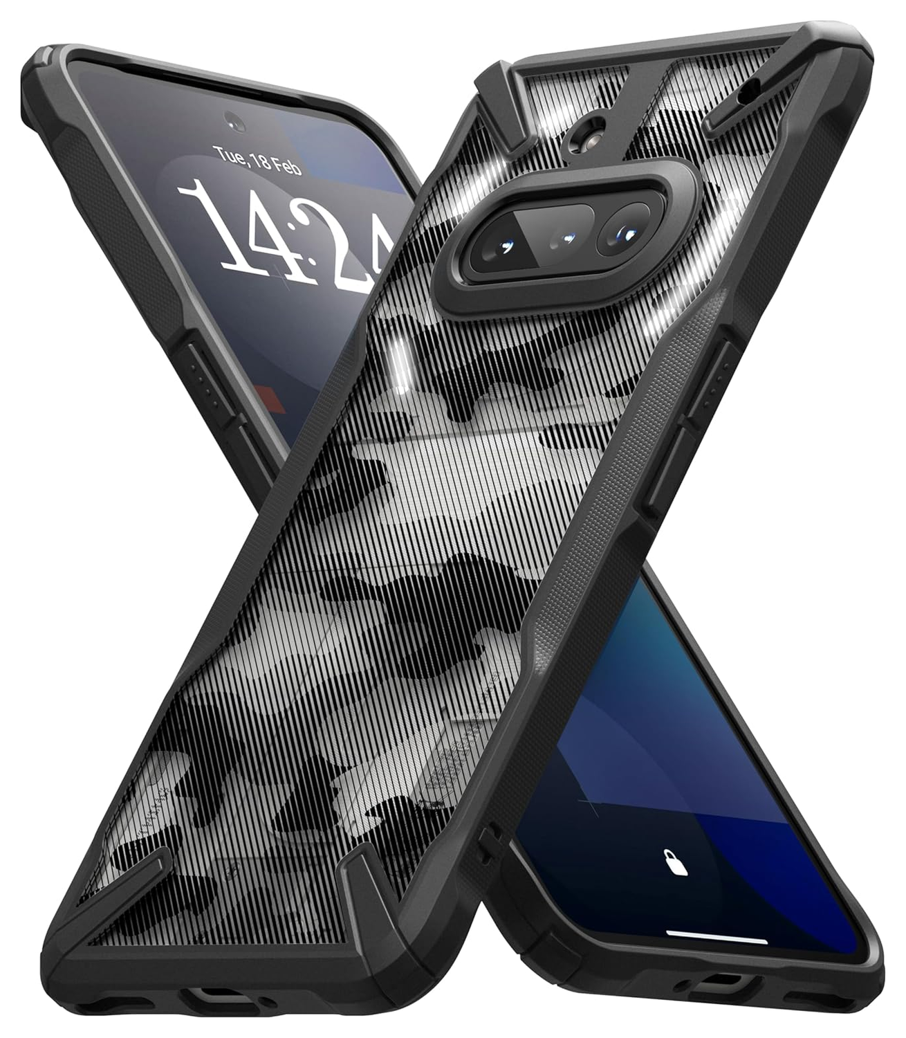 Ringke Fusion X Nothing Phone (3a) Hoesje Back Cover Camo Zwart afbeelding 1