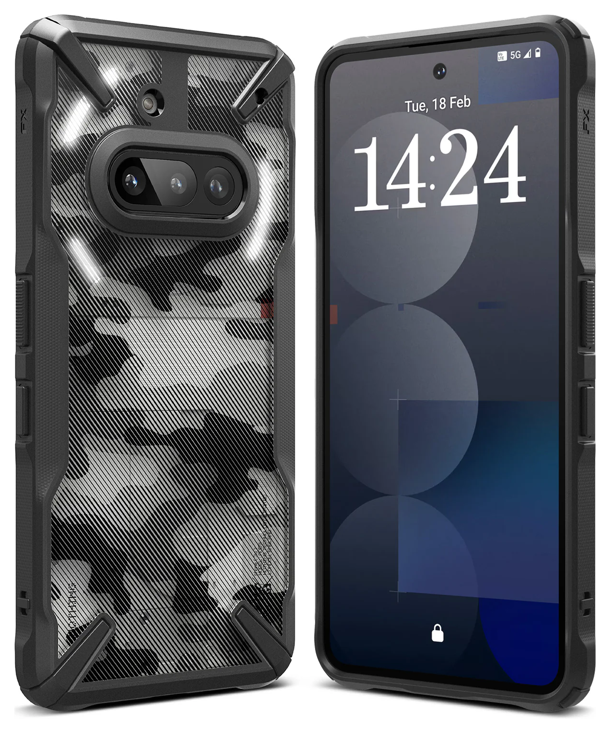 Ringke Fusion X Nothing Phone (3a) Hoesje Back Cover Camo Zwart afbeelding 2