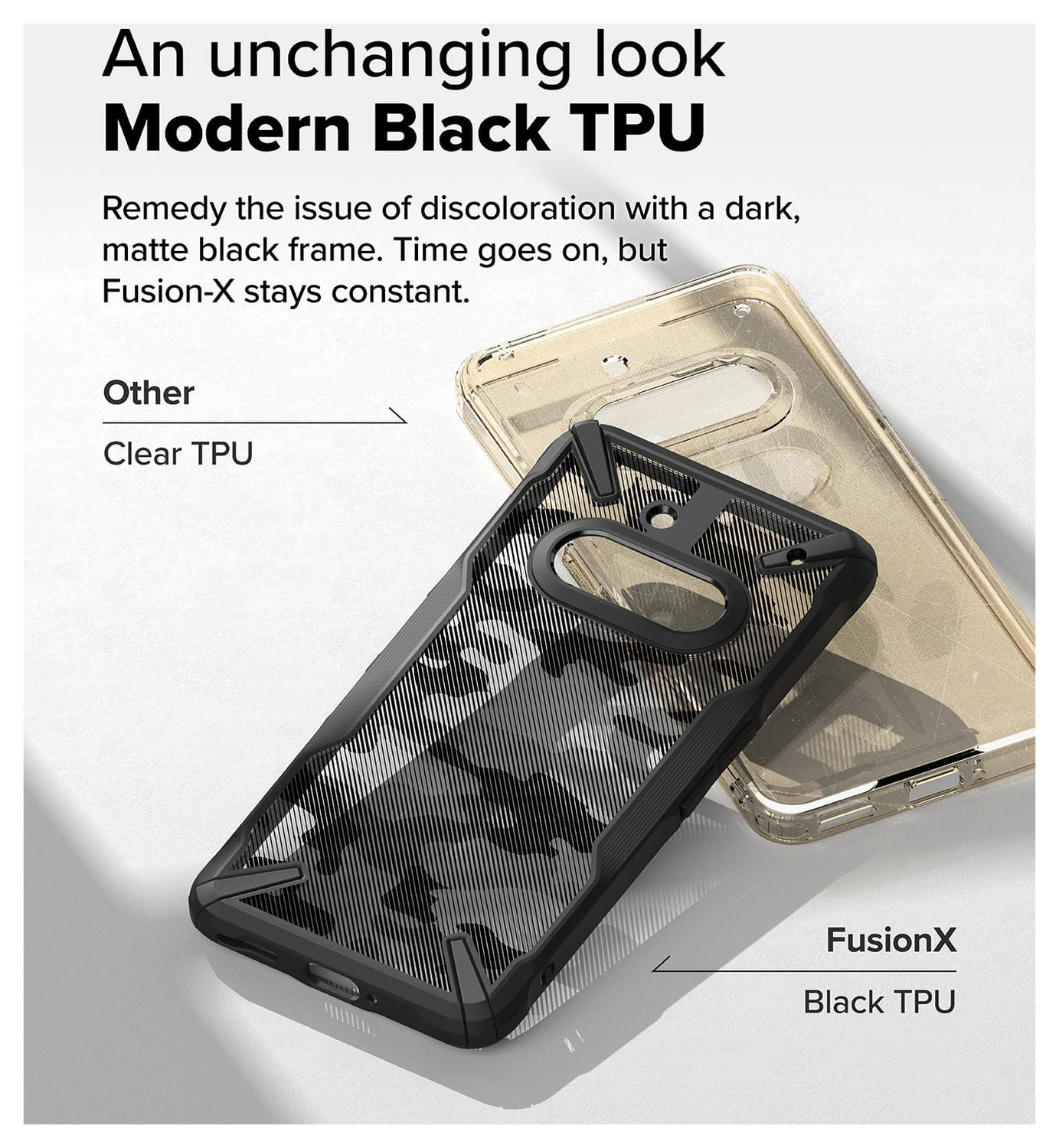 Ringke Fusion X Nothing Phone (3a) Hoesje Back Cover Camo Zwart afbeelding 8