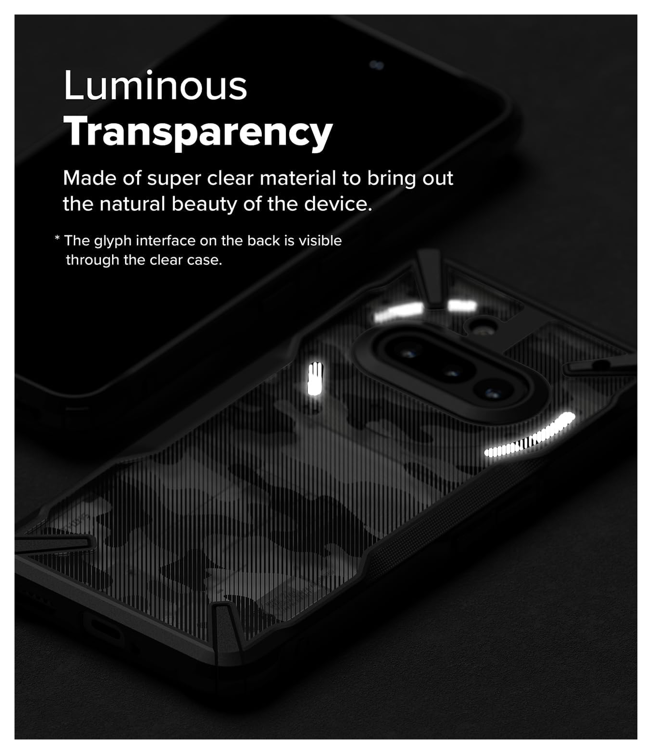 Ringke Fusion X Nothing Phone (3a) Hoesje Back Cover Camo Zwart afbeelding 9