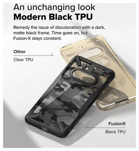 Ringke Fusion X Nothing Phone (3a) Hoesje Back Cover Camo Zwart afbeelding 8