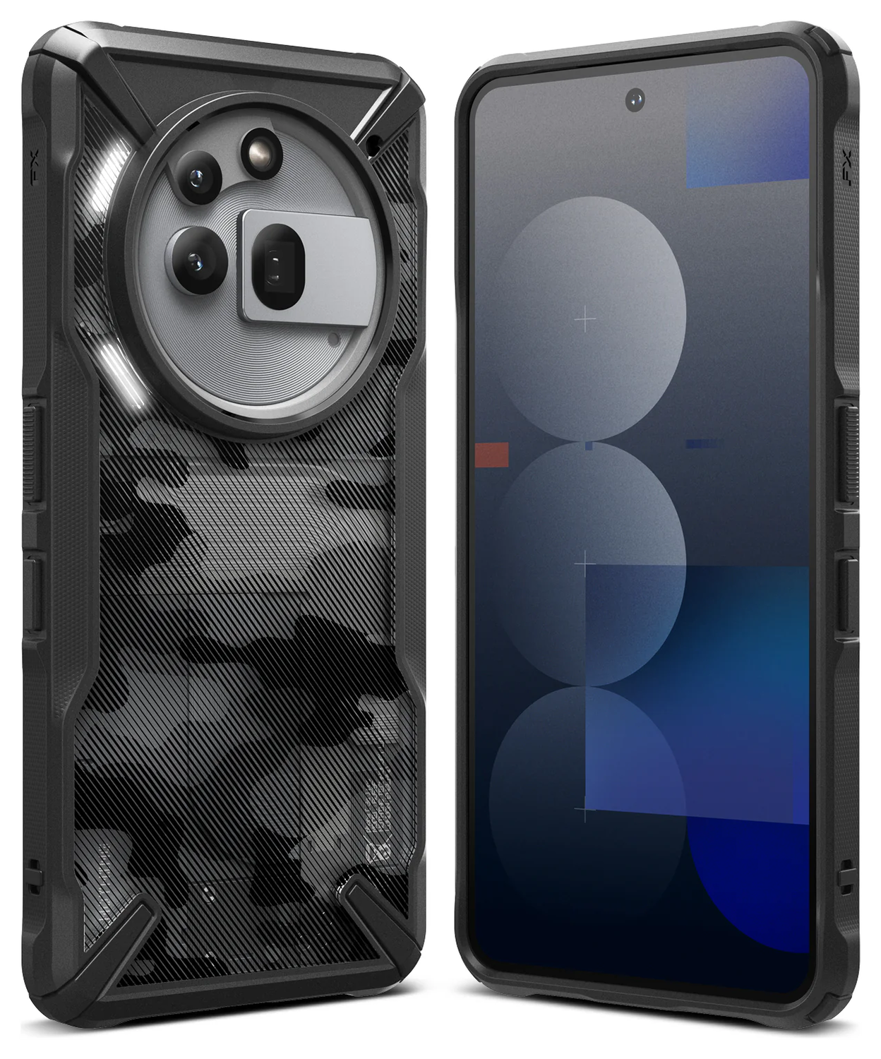 Ringke Fusion X Nothing Phone (3a) Pro Hoesje Back Cover Camo Zwart afbeelding 2
