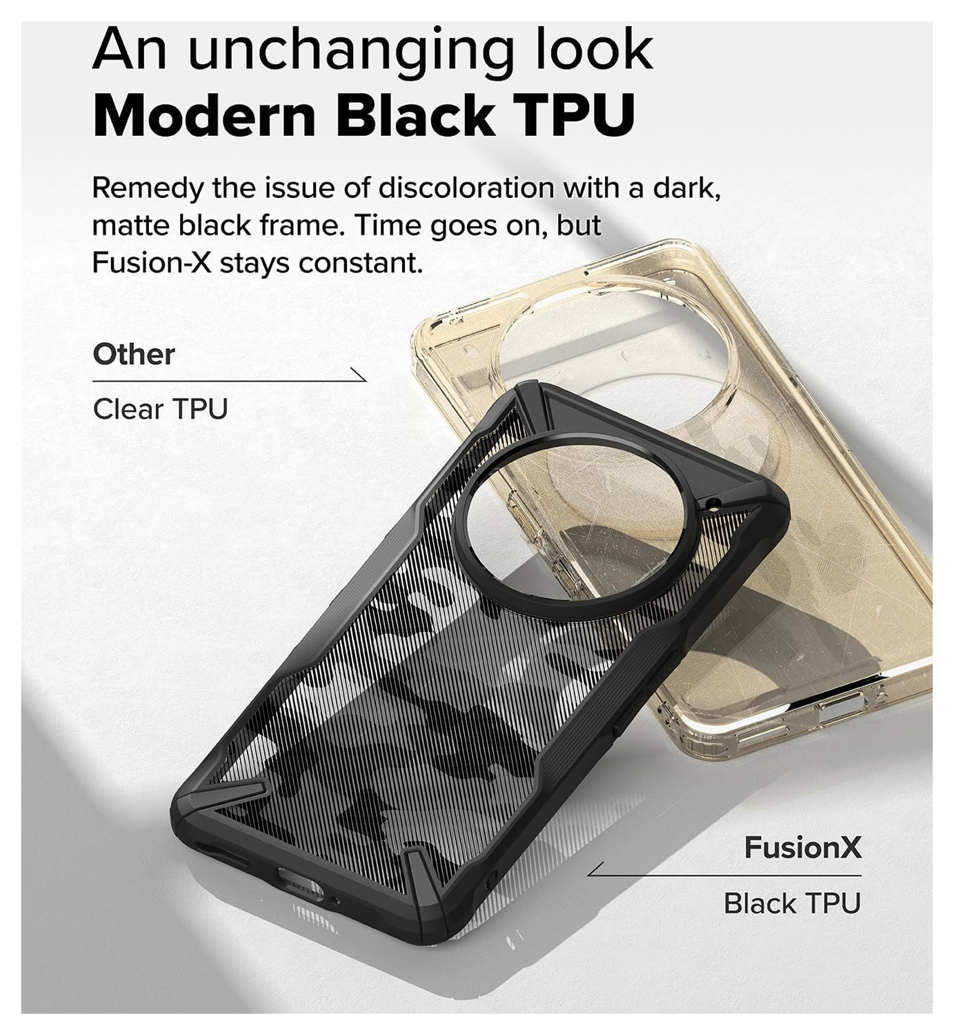 Ringke Fusion X Nothing Phone (3a) Pro Hoesje Back Cover Camo Zwart afbeelding 4