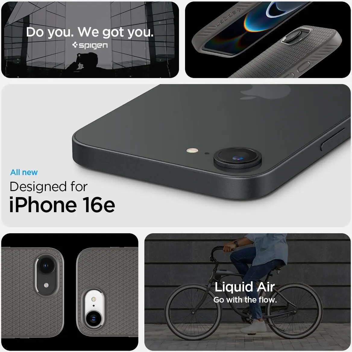 Spigen Liquid Air Apple iPhone 16e Hoesje Back Cover Grijs afbeelding 2
