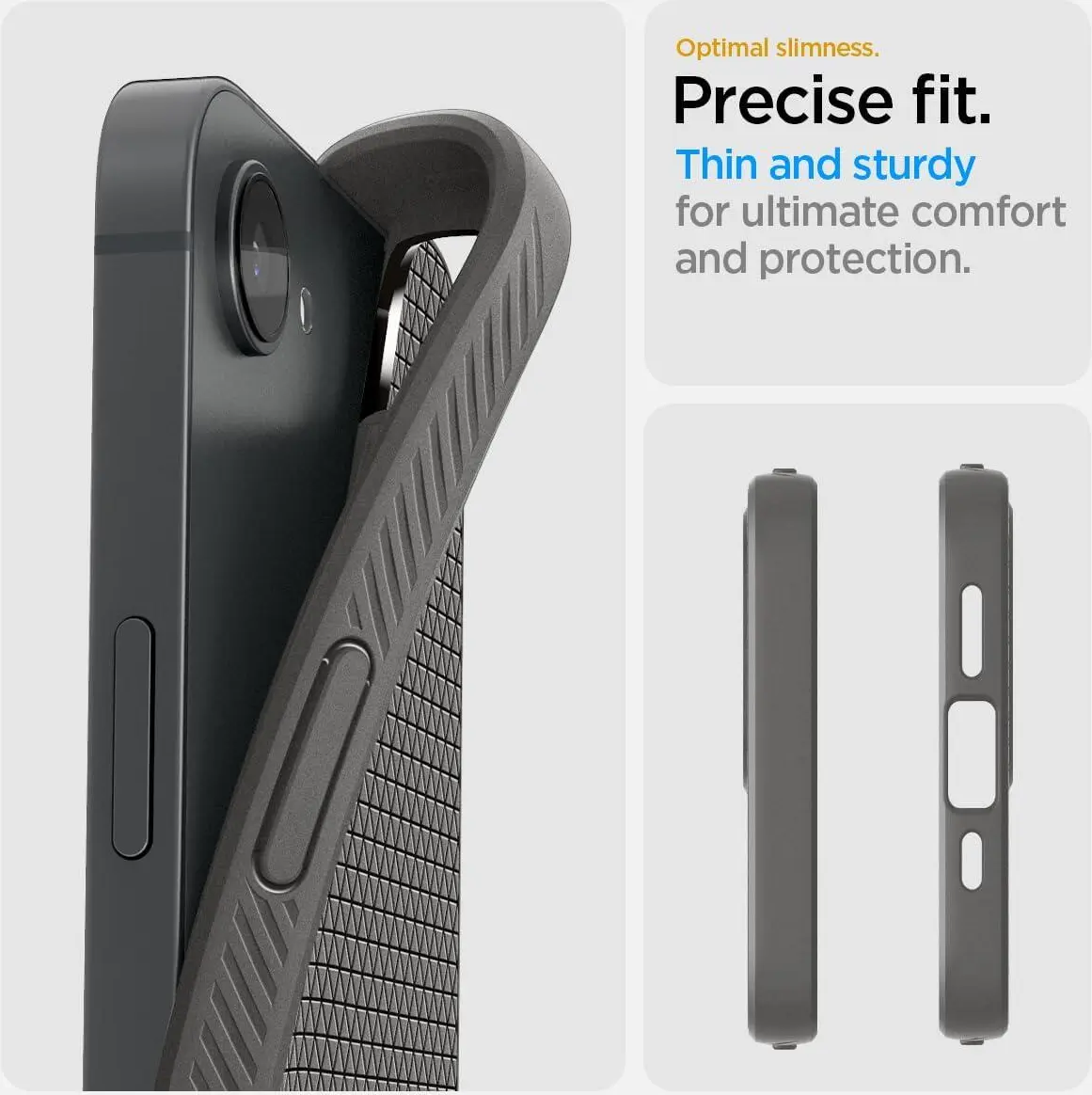 Spigen Liquid Air Apple iPhone 16e Hoesje Back Cover Grijs afbeelding 3