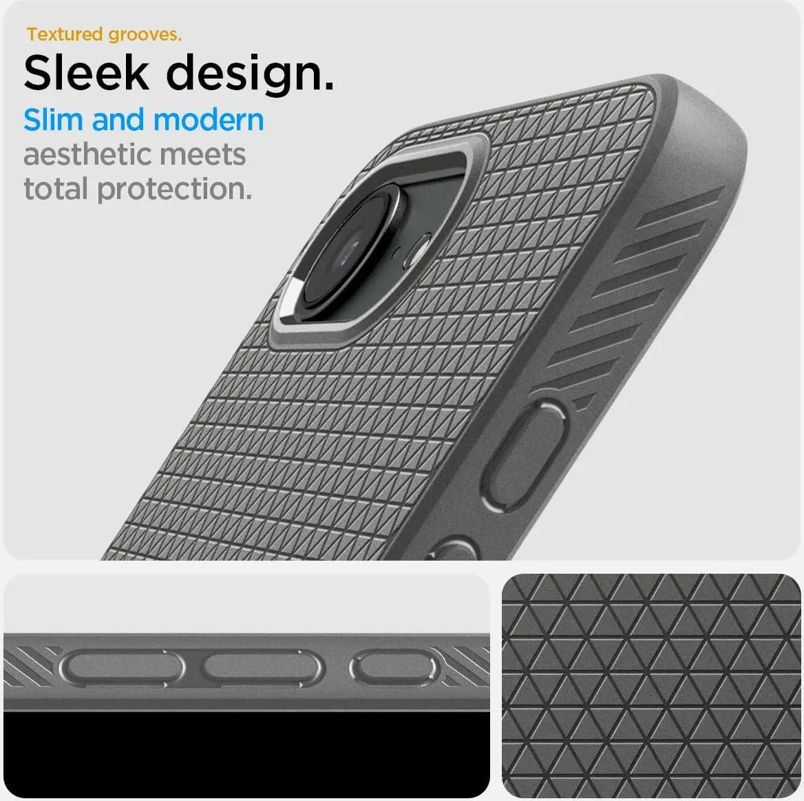 Spigen Liquid Air Apple iPhone 16e Hoesje Back Cover Grijs afbeelding 4