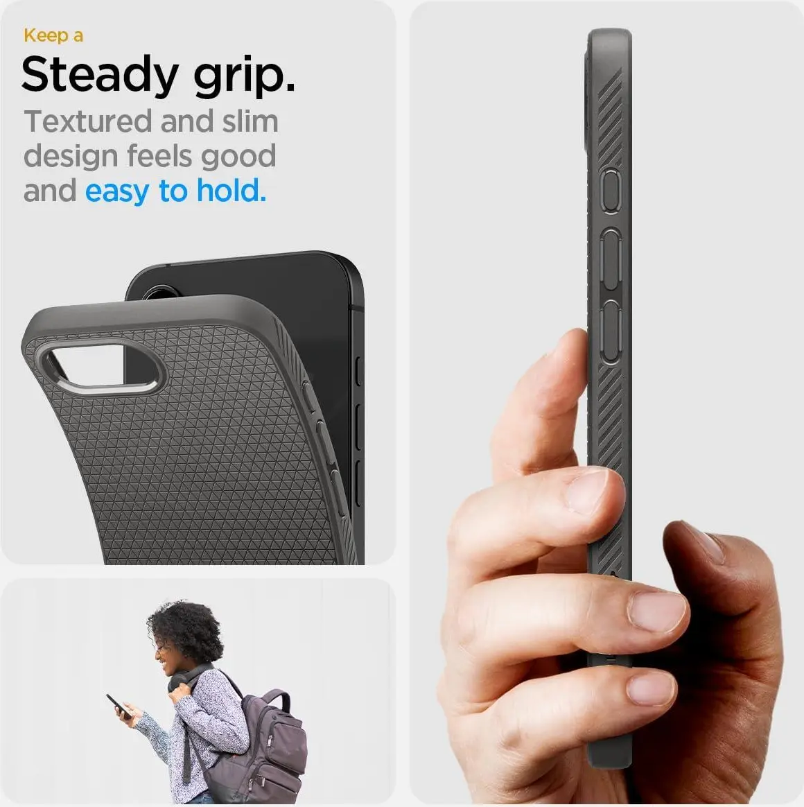 Spigen Liquid Air Apple iPhone 16e Hoesje Back Cover Grijs afbeelding 5