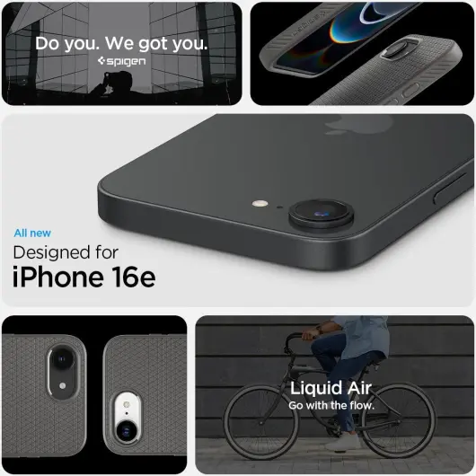 Spigen Liquid Air Apple iPhone 16e Hoesje Back Cover Grijs afbeelding 2