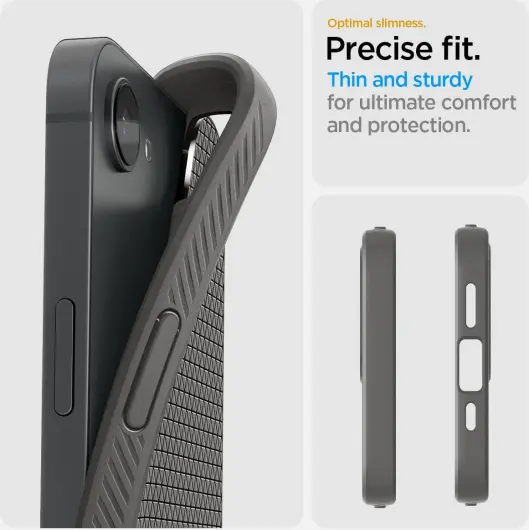 Spigen Liquid Air Apple iPhone 16e Hoesje Back Cover Grijs afbeelding 3