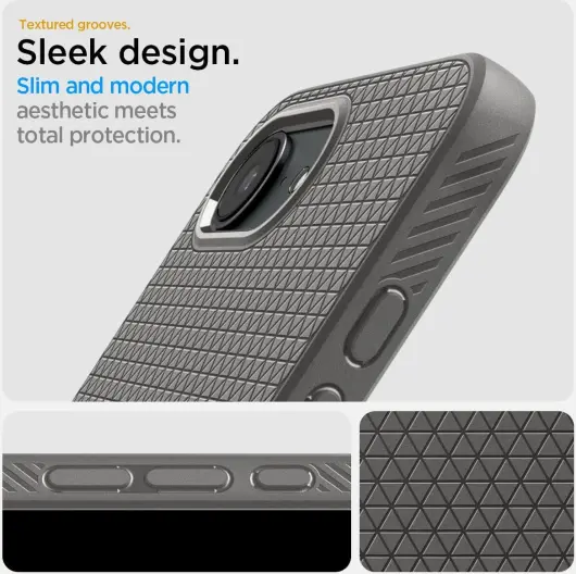 Spigen Liquid Air Apple iPhone 16e Hoesje Back Cover Grijs afbeelding 4