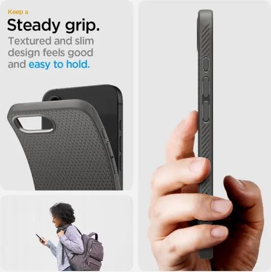 Spigen Liquid Air Apple iPhone 16e Hoesje Back Cover Grijs afbeelding 5