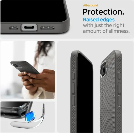 Spigen Liquid Air Apple iPhone 16e Hoesje Back Cover Grijs afbeelding 6
