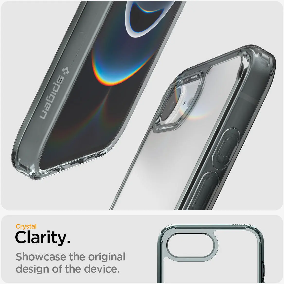 Spigen Ultra Hybrid Apple iPhone 16e Hoesje Back Cover Grijs Transparant afbeelding 4