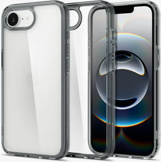 Spigen Ultra Hybrid Apple iPhone 16e Hoesje Back Cover Grijs Transparant afbeelding 1