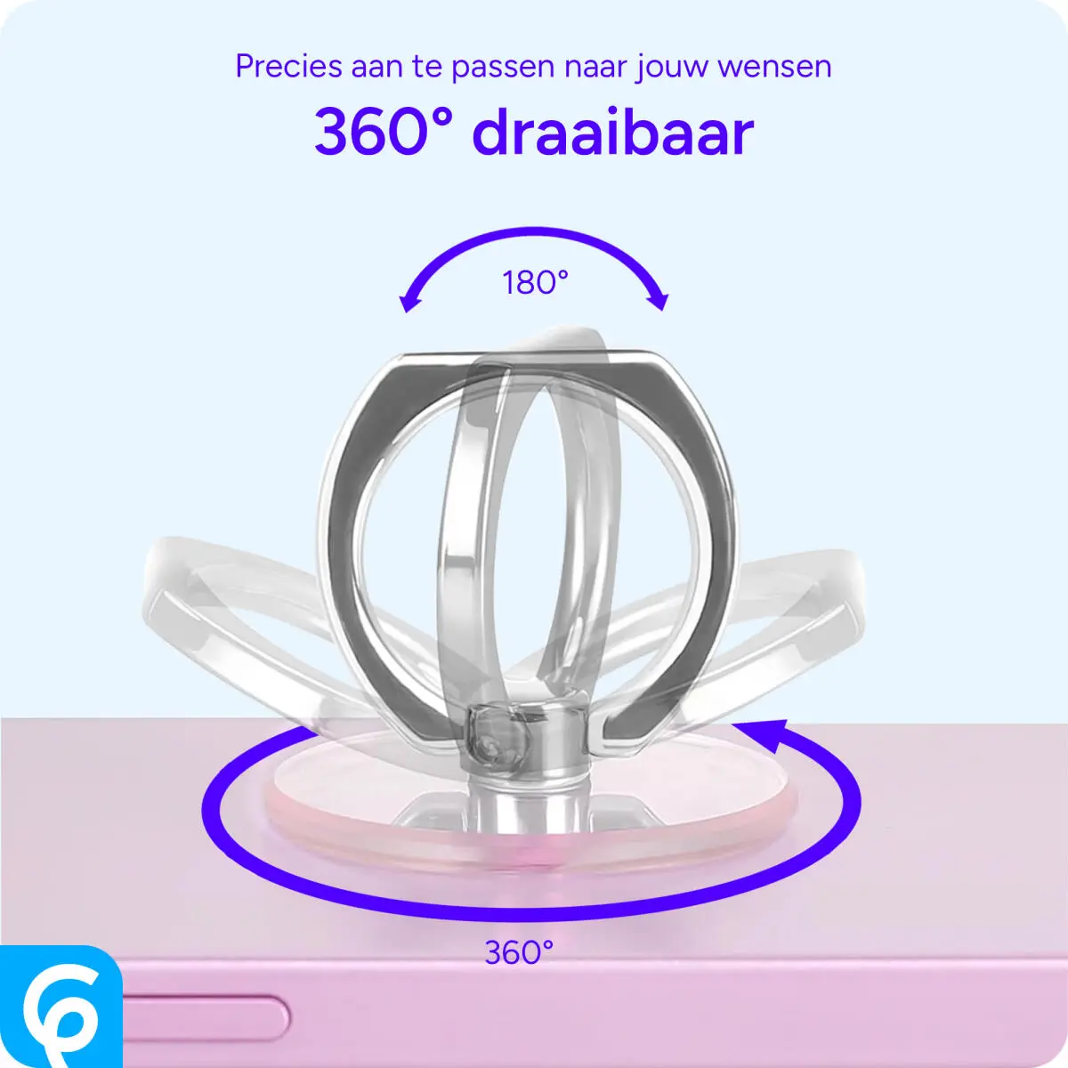 Universele Telefoon Ring Houder 360° Draaibaar Achterkant Telefoon Goud afbeelding 4