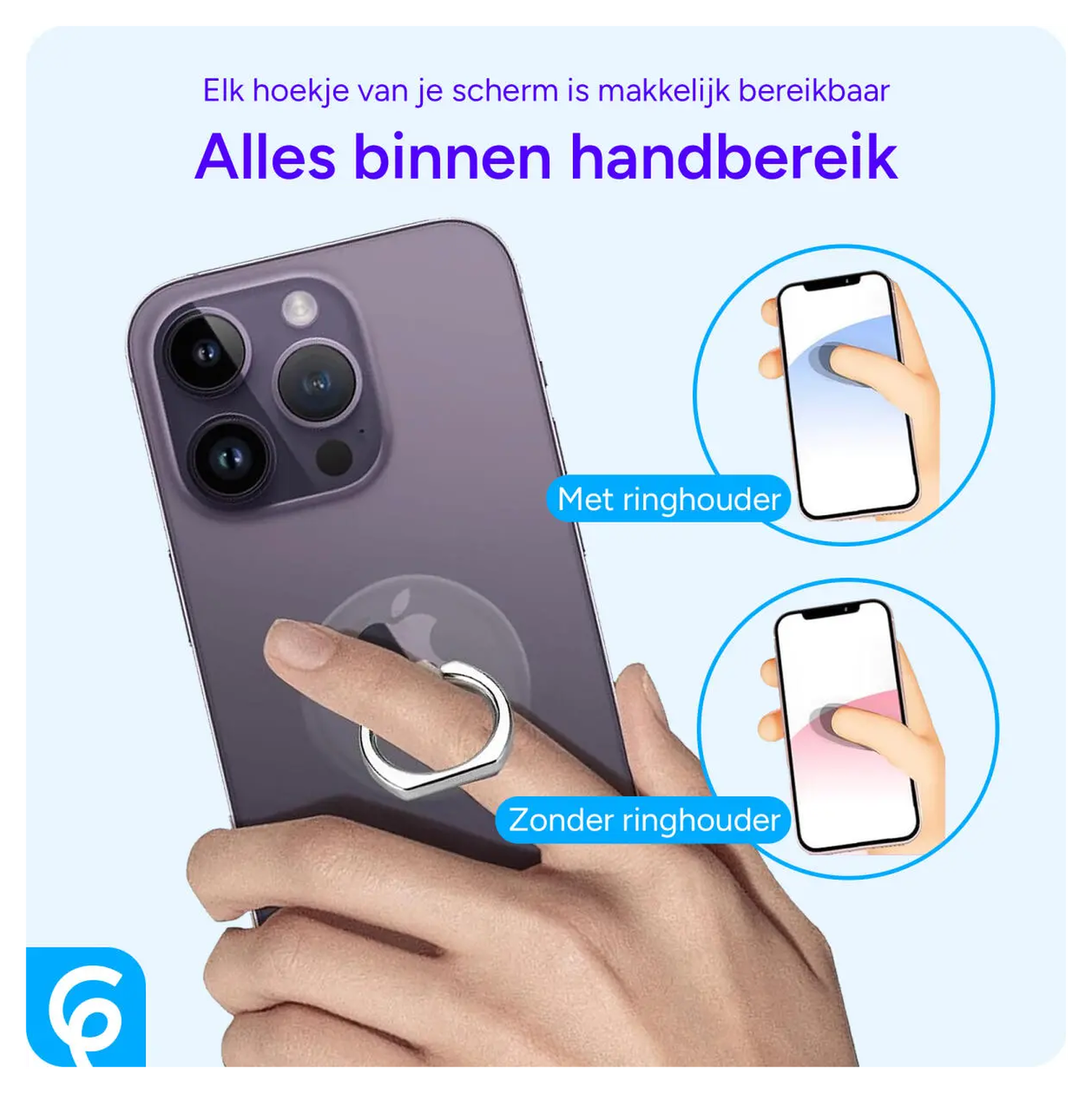 Universele Telefoon Ring Houder 360° Draaibaar Achterkant Telefoon Roze Goud afbeelding 4
