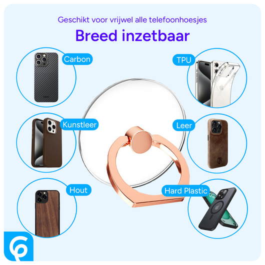 Universele Telefoon Ring Houder 360° Draaibaar Achterkant Telefoon Roze Goud afbeelding 2