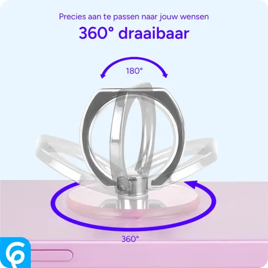 Universele Telefoon Ring Houder 360° Draaibaar Achterkant Telefoon Zwart afbeelding 4