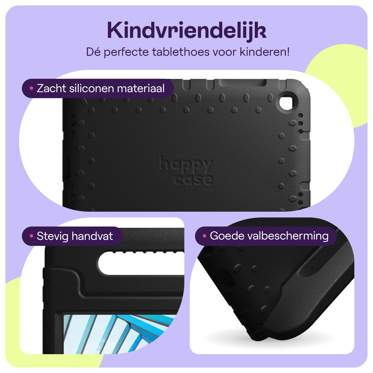 HappyCase Lenovo Tab M11/K11 Kinder Tablethoes met Handvat Zwart afbeelding 4