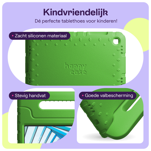 HappyCase Lenovo Tab M11/K11 Kinder Tablethoes met Handvat Groen afbeelding 2