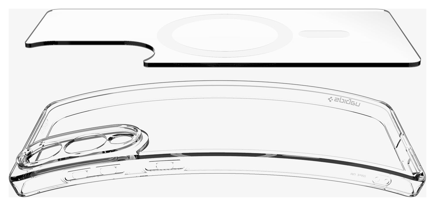 Spigen Ultra Hybrid MagFit Samsung Galaxy S25 Edge Hoesje MagSafe Clear Wit afbeelding 11