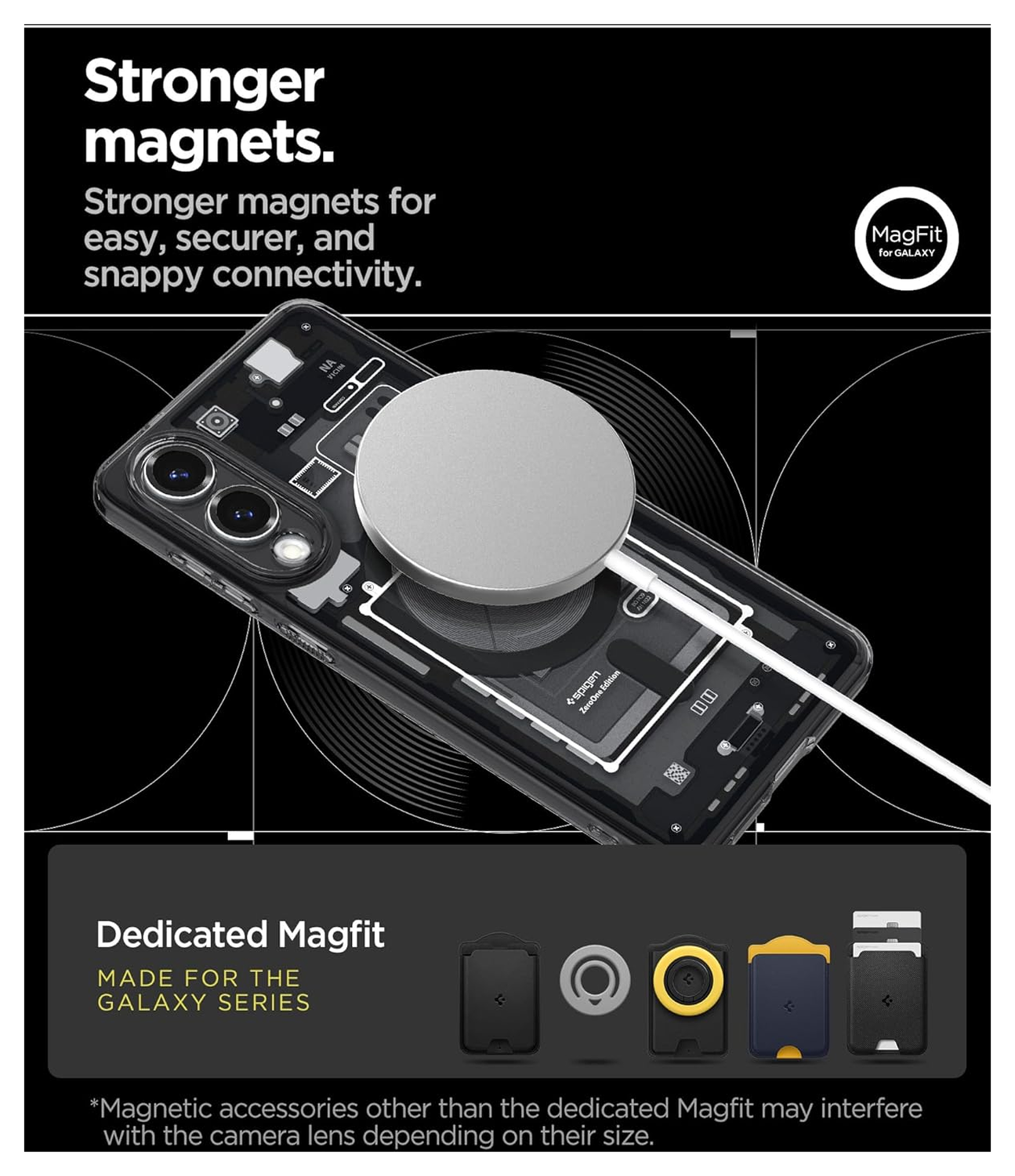 Spigen Ultra Hybrid MagFit Samsung Galaxy S25 Edge Hoesje MagSafe Zero One Zwart afbeelding 5