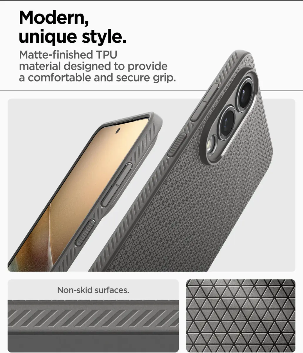 Spigen Liquid Air Samsung Galaxy S25 Edge Hoesje Back Cover Grijs afbeelding 5