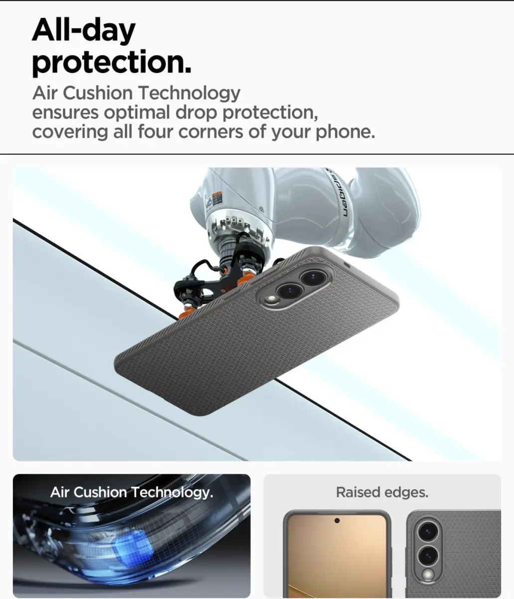 Spigen Liquid Air Samsung Galaxy S25 Edge Hoesje Back Cover Grijs afbeelding 6