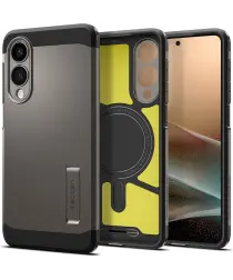 Spigen Tough Armor Samsung Galaxy S25 Edge Hoesje MagSafe Back Cover Gunmetal afbeelding