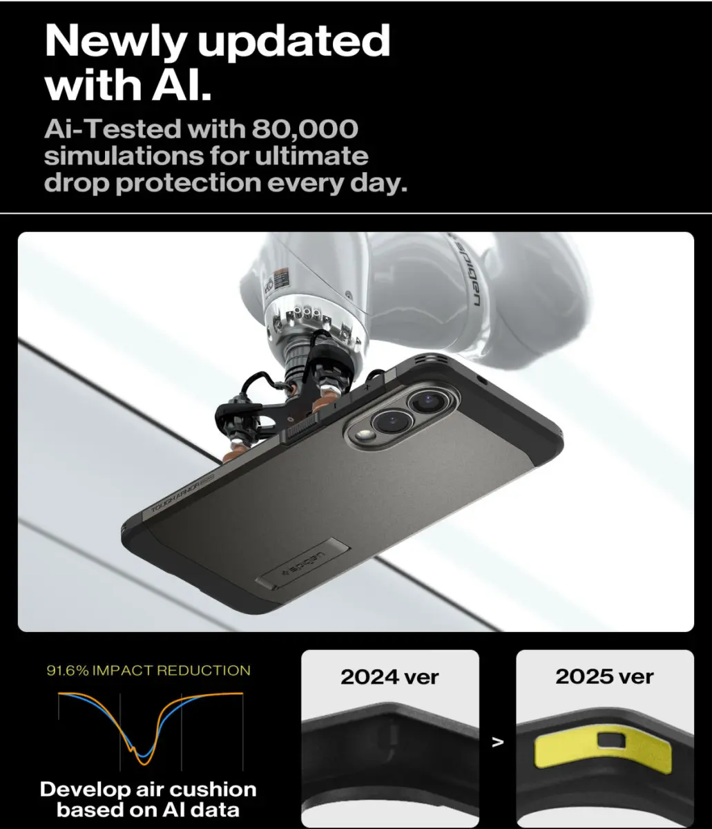 Spigen Tough Armor Samsung Galaxy S25 Edge Hoesje MagSafe Back Cover Gunmetal afbeelding 5