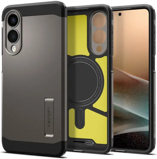 Spigen Tough Armor Samsung Galaxy S25 Edge Hoesje MagSafe Back Cover Gunmetal afbeelding 1