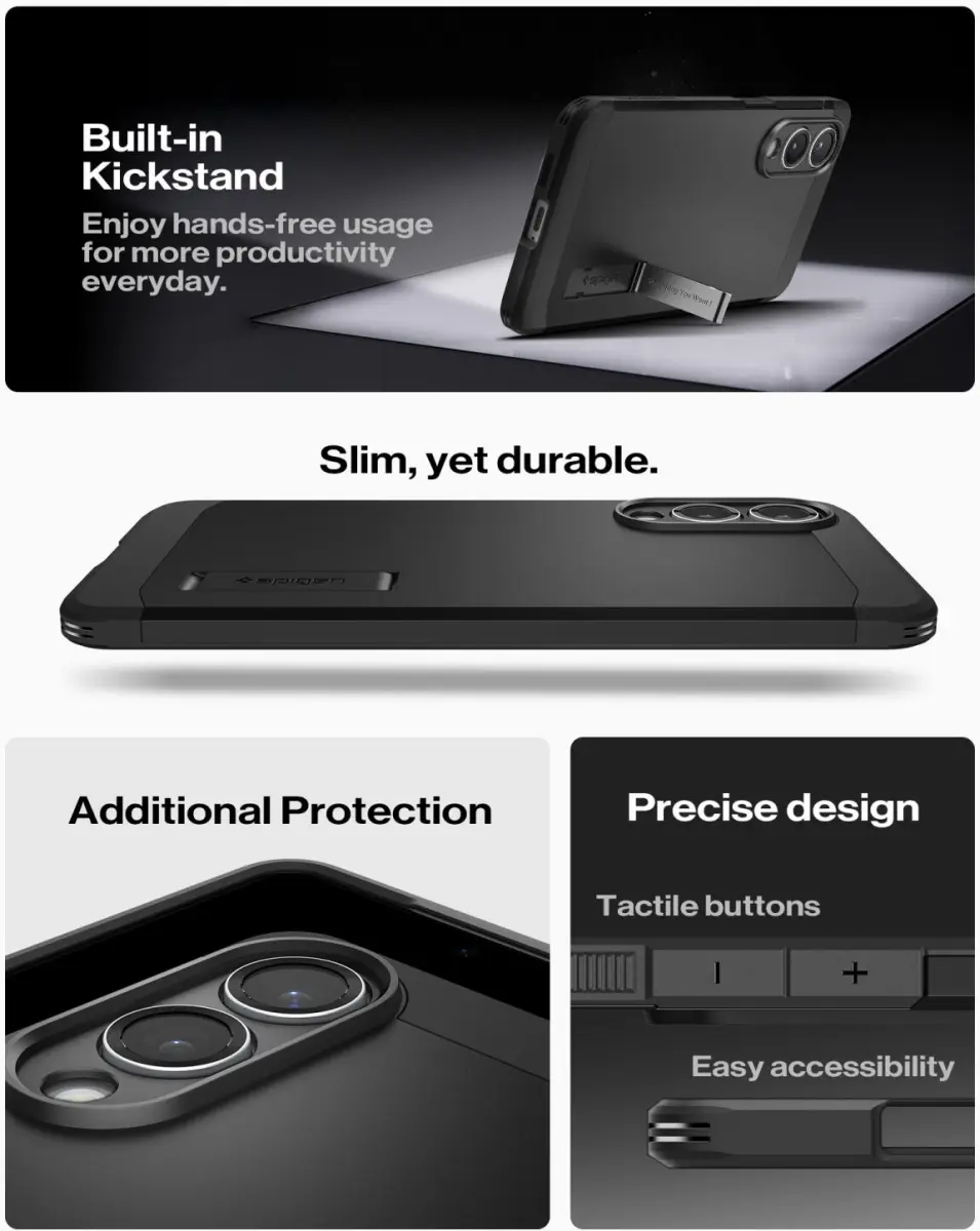 Spigen Tough Armor Samsung Galaxy S25 Edge Hoesje MagSafe Back Cover Zwart afbeelding 4