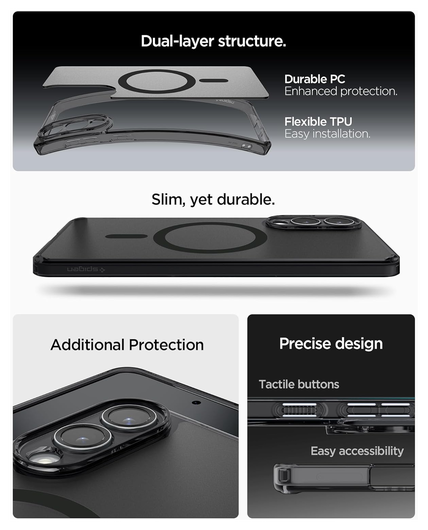 Spigen Ultra Hybrid MagFit Samsung Galaxy S25 Edge Hoesje MagSafe Zwart afbeelding 6