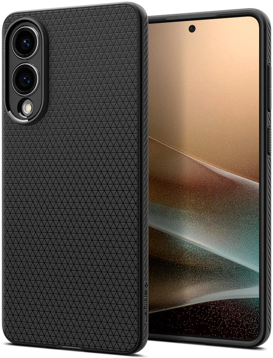 Spigen Liquid Air Samsung Galaxy S25 Edge Hoesje Back Cover Matte Zwart afbeelding 1