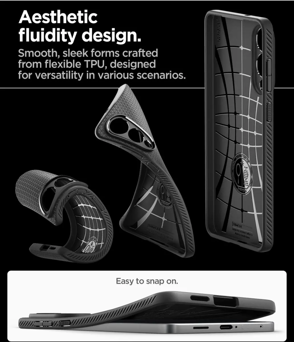Spigen Liquid Air Samsung Galaxy S25 Edge Hoesje Back Cover Matte Zwart afbeelding 3