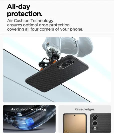Spigen Liquid Air Samsung Galaxy S25 Edge Hoesje Back Cover Matte Zwart afbeelding 6