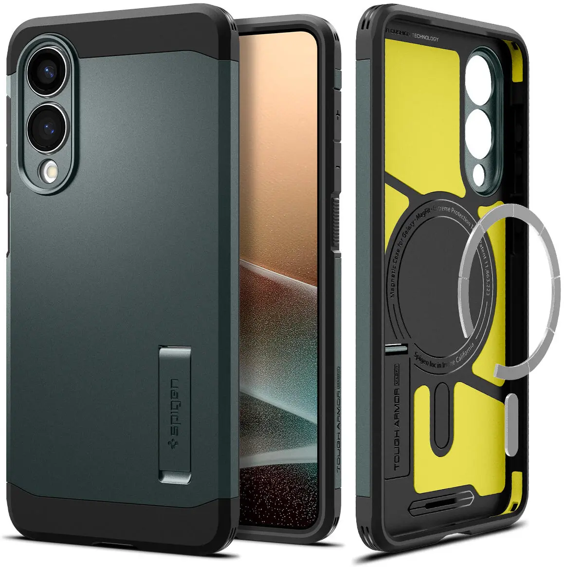 Spigen Tough Armor Samsung Galaxy S25 Edge Hoesje MagSafe Back Cover Groen afbeelding 16
