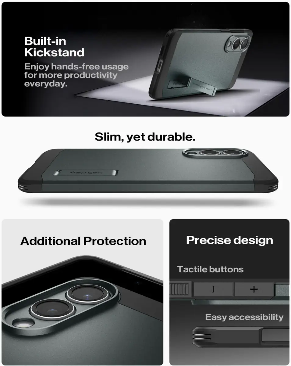 Spigen Tough Armor Samsung Galaxy S25 Edge Hoesje MagSafe Back Cover Groen afbeelding 4