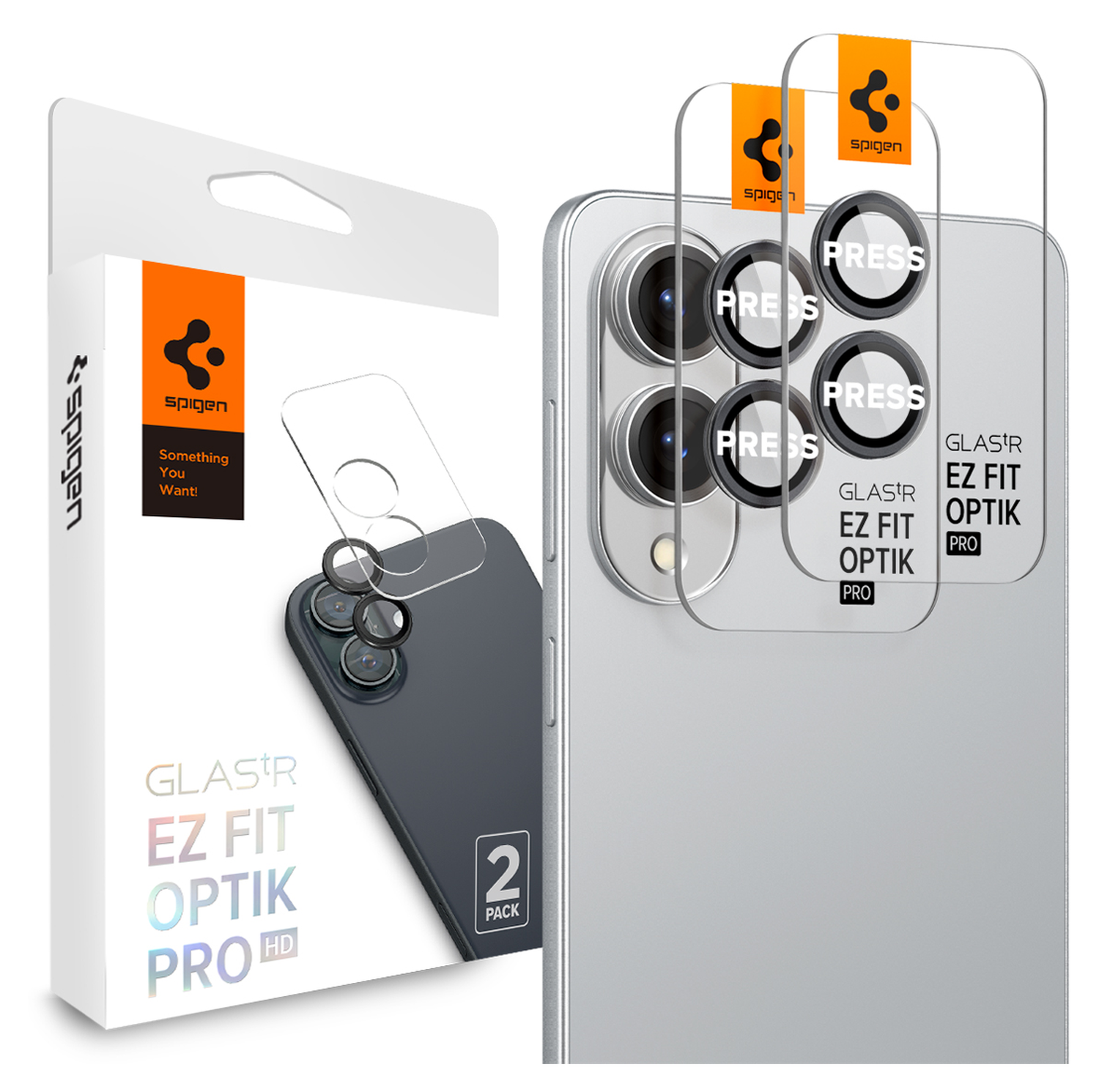 Spigen Optik Pro HD Samsung Galaxy S25 Edge Camera Lens Protector Zwart 2-Pack afbeelding 1