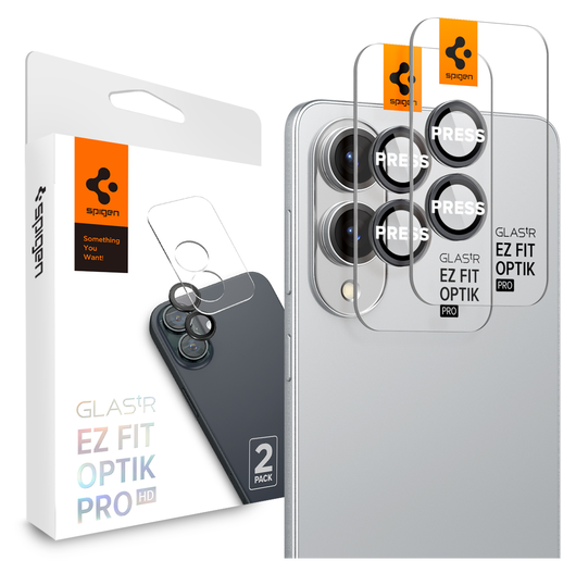 Spigen Optik Pro HD Samsung Galaxy S25 Edge Camera Lens Protector Zwart 2-Pack afbeelding 1