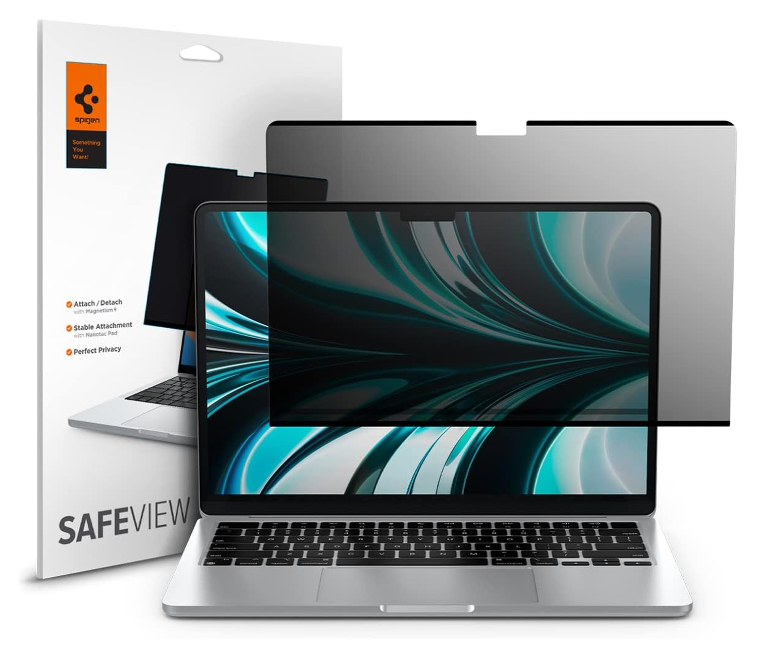 Spigen SafeView Macbook Air 13 Inch M4 (2025)/M3 (2024)/M2 (2022) Privacy Glass afbeelding 1