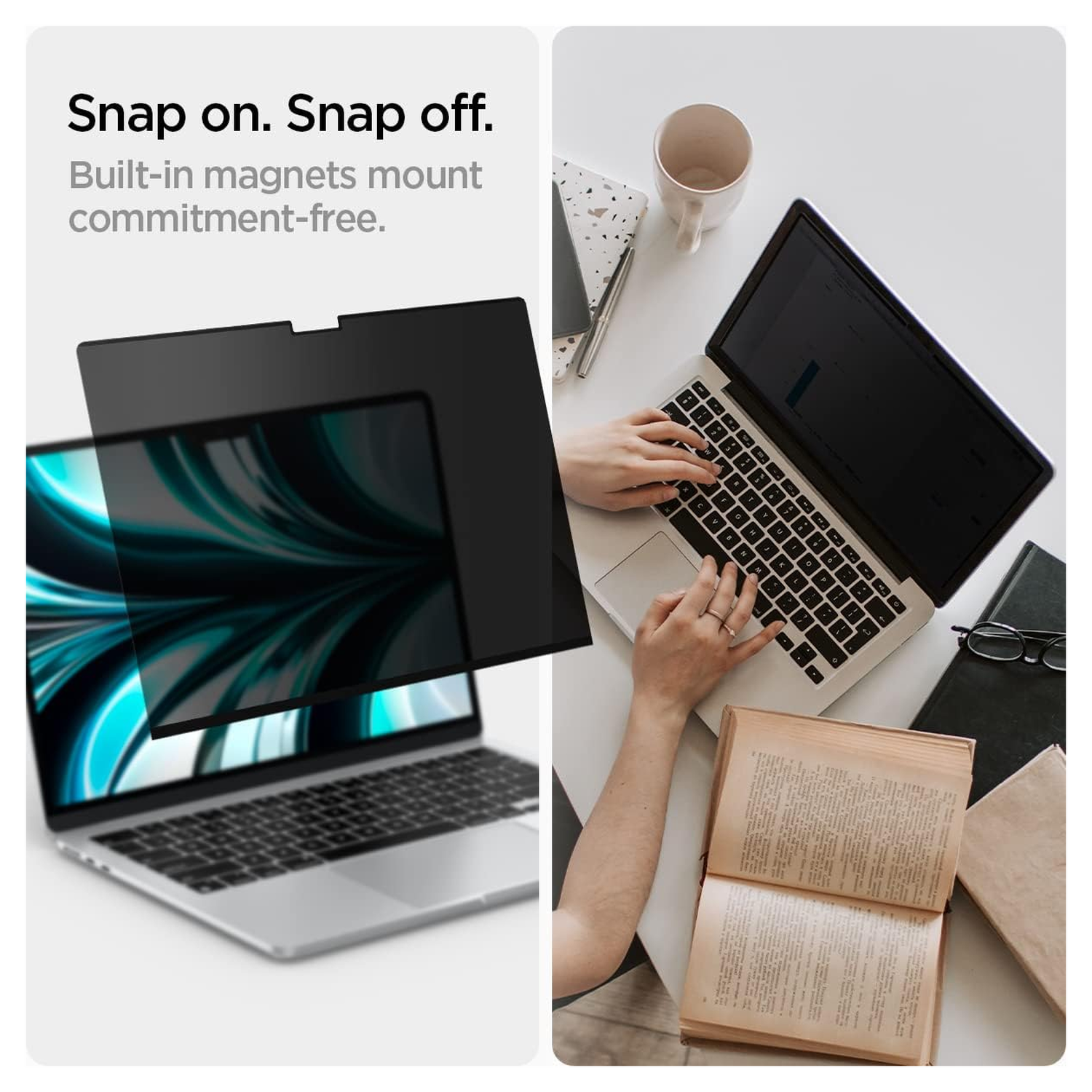 Spigen SafeView Macbook Air 13 Inch M4 (2025)/M3 (2024)/M2 (2022) Privacy Glass afbeelding 4