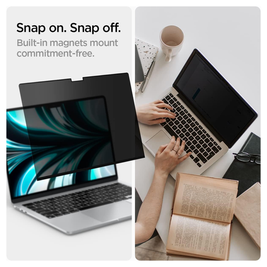 Spigen SafeView Macbook Air 13 Inch M4 (2025)/M3 (2024)/M2 (2022) Privacy Glass afbeelding 4