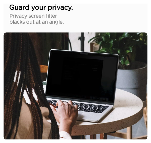 Spigen SafeView Macbook Air 13 Inch M4 (2025)/M3 (2024)/M2 (2022) Privacy Glass afbeelding 7