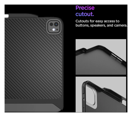 Spigen Enzo Aramid iPad Air 13 (2024/2025) Hoes Aramide Back Cover Zwart afbeelding 9